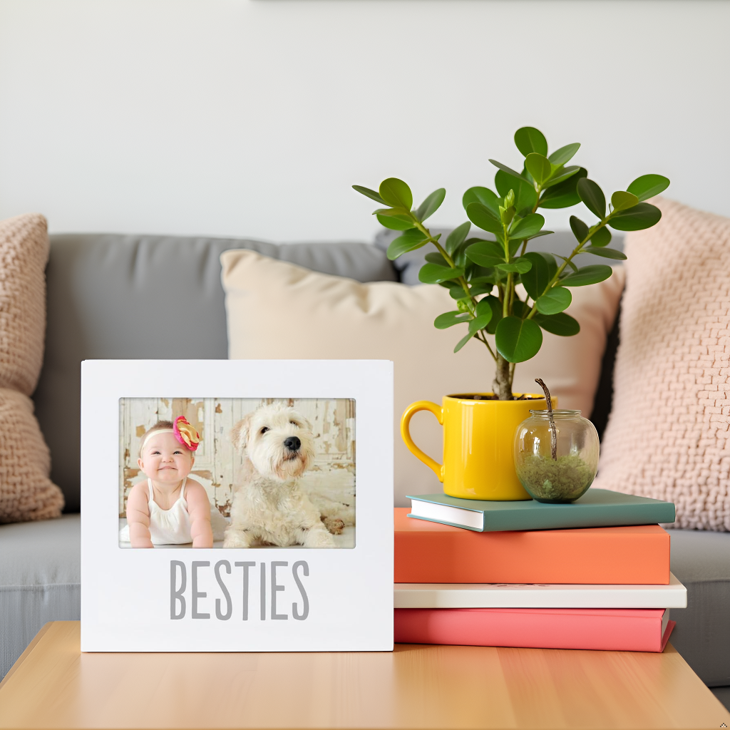 Besties Picture Frame, White
