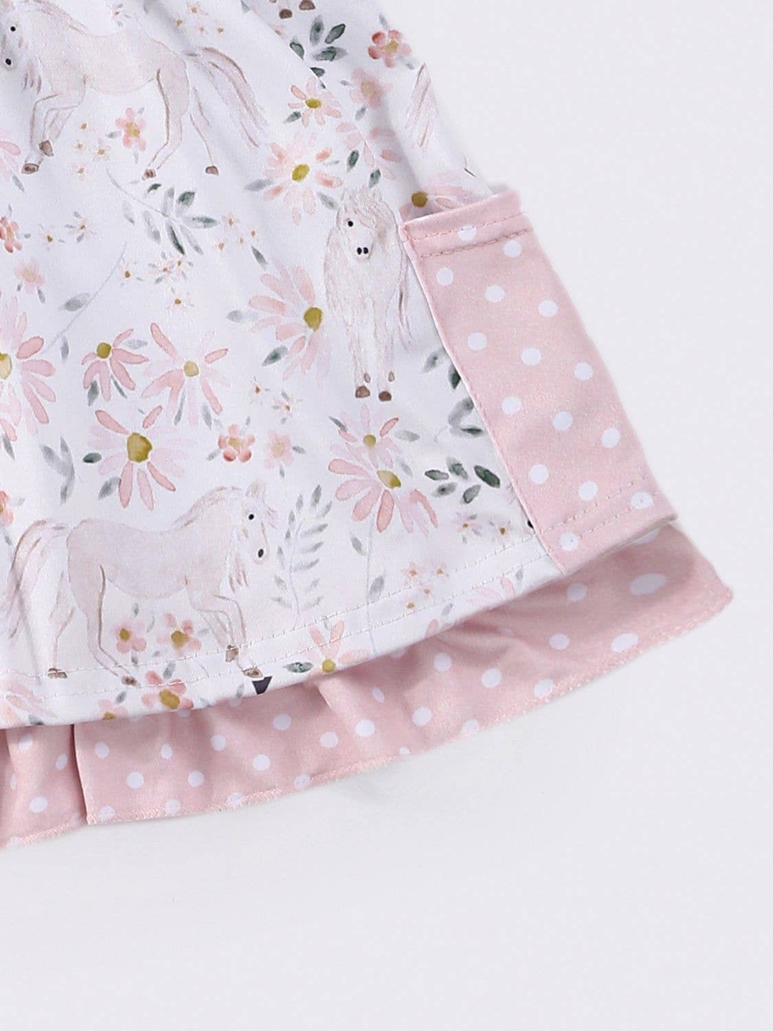 Meadow Horses Ruffle Dress