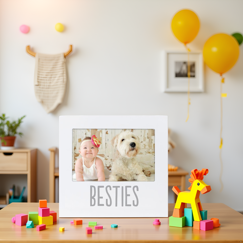 Besties Picture Frame, White