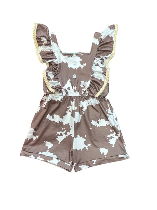 Brown Cow print Romper