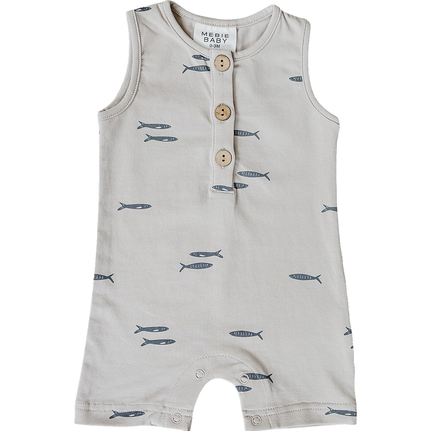 Baby boys neutral fish romper for summer vacations