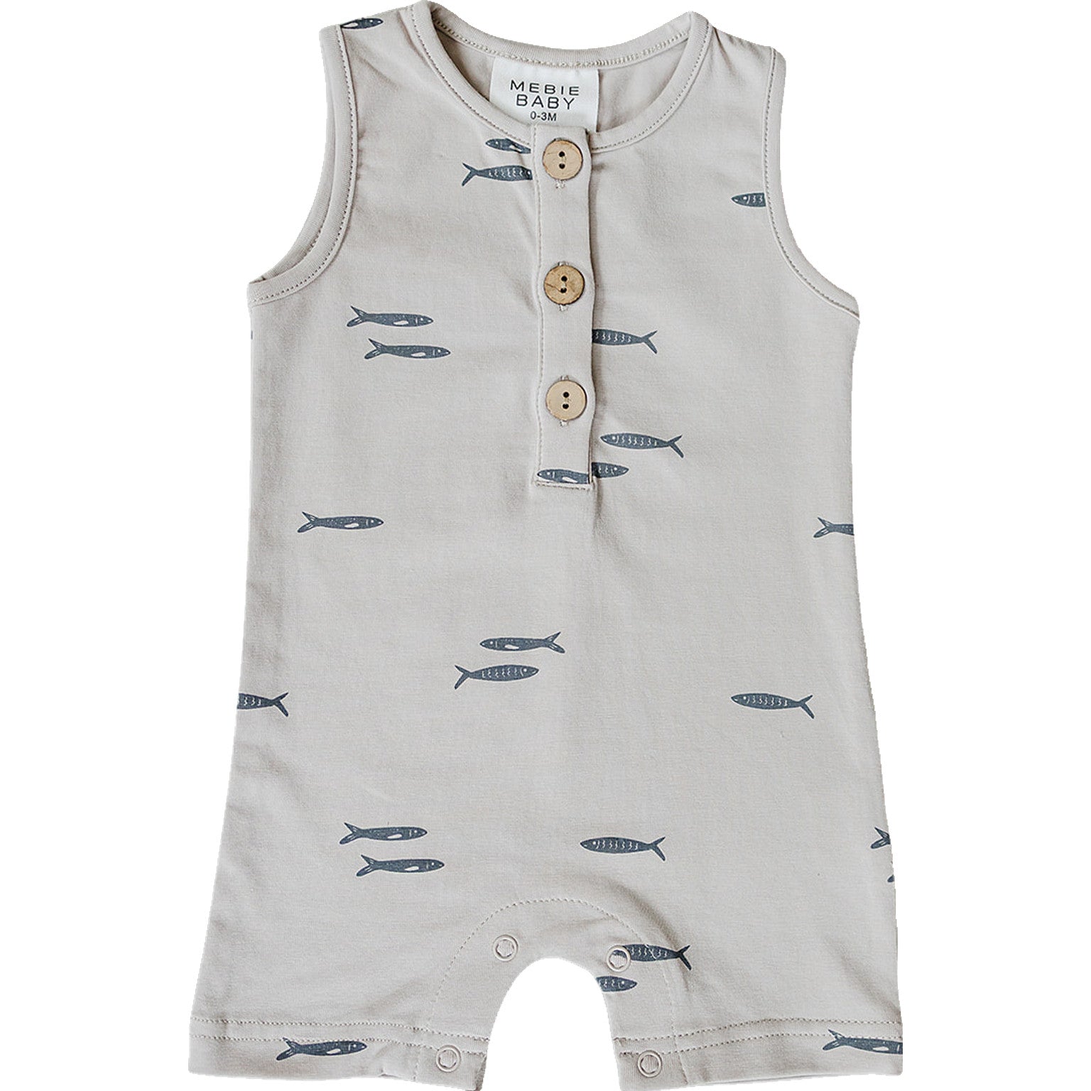 Baby boys neutral fish romper for summer vacations