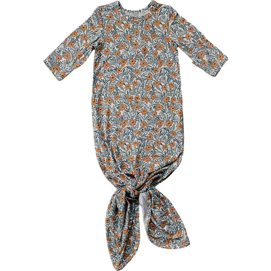 Floral Meadow Bamboo Knot Gown for babies 