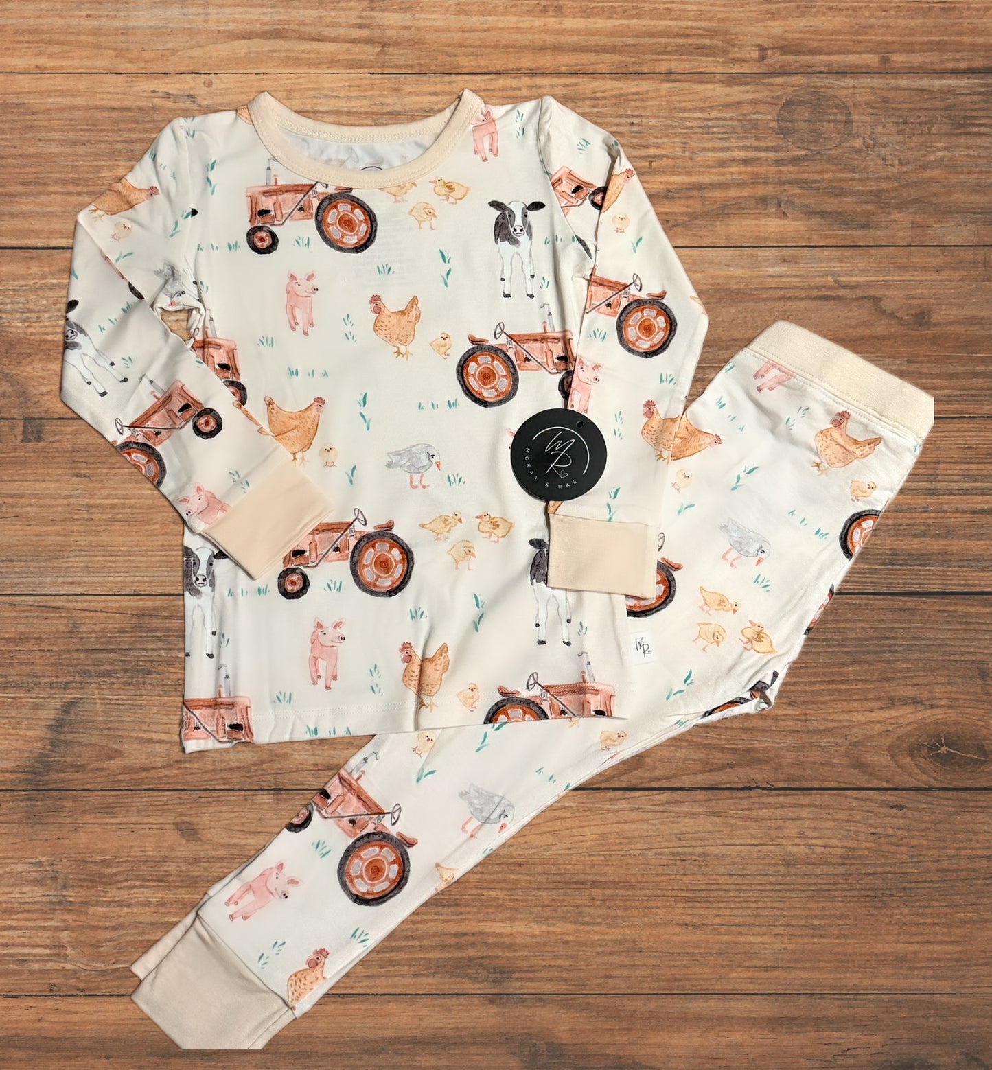 Gender Neutral Western Farm baby and toddler bamboo pajamas