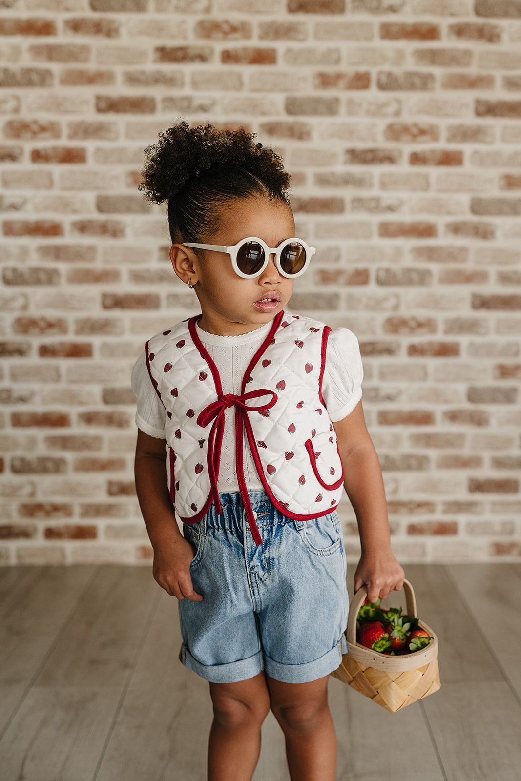 paperbag denim shorts for toddler girls