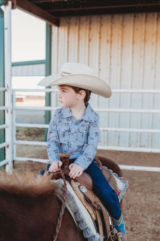Western Pearl Snap button down for boys