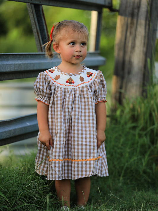 Thankful Turkey Gingham Dress