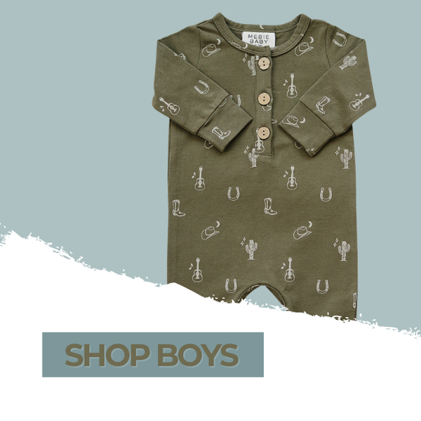 Boys boutique clothing – tees, sets, and bamboo pajamas with western flair