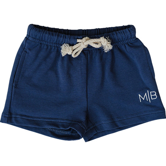 navy blue coastal vibes shorts for baby and toddler boys