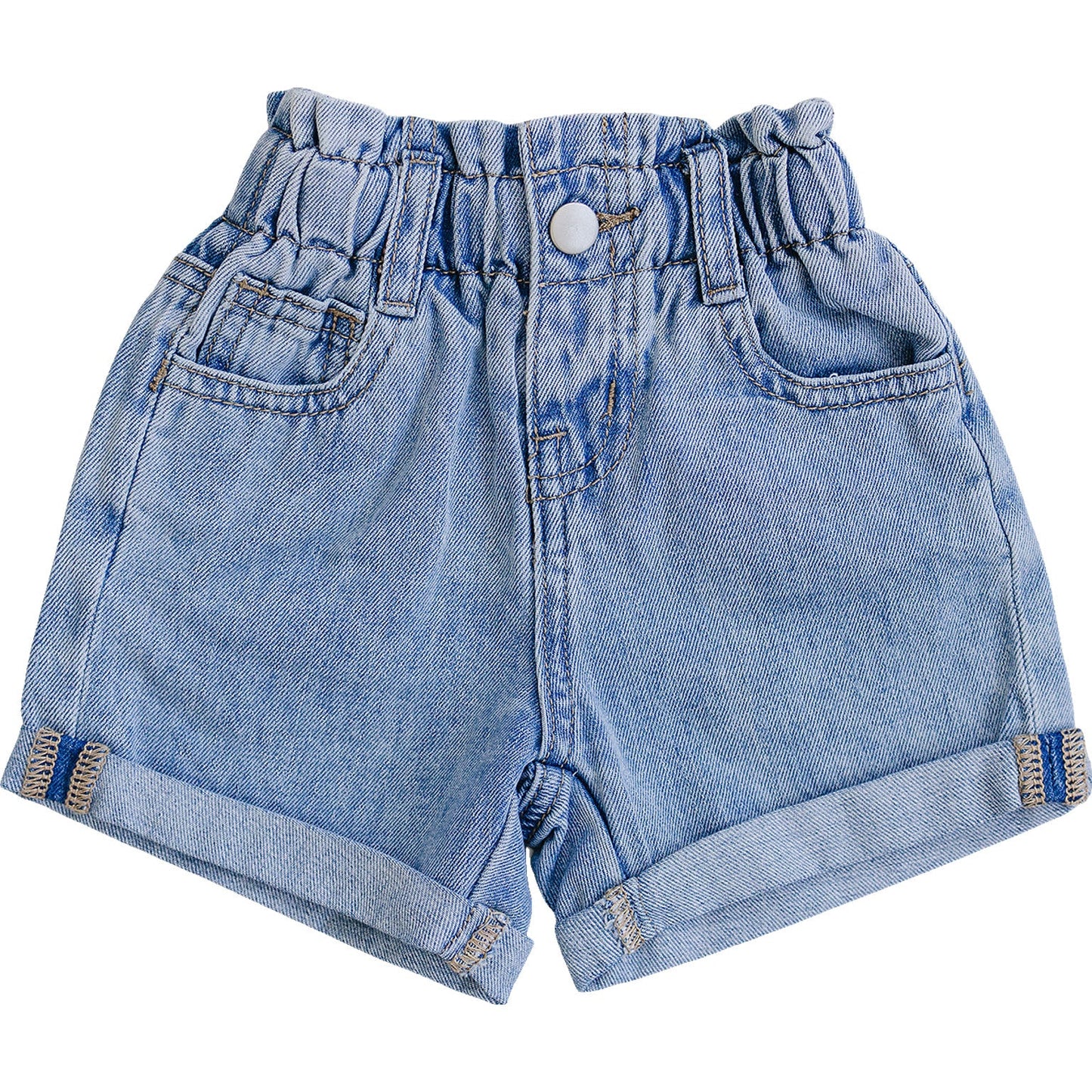 paperbag denim shorts for toddler girls