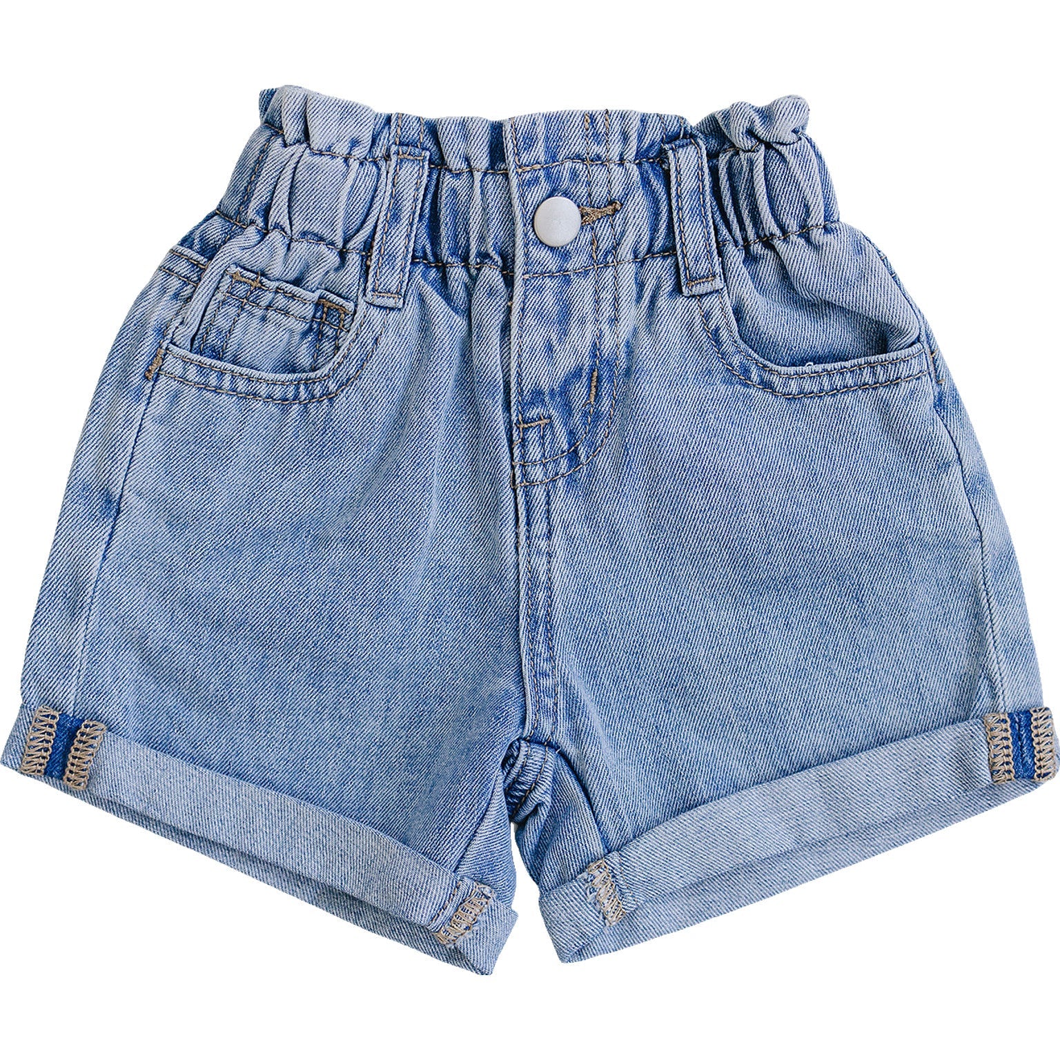 paperbag denim shorts for toddler girls