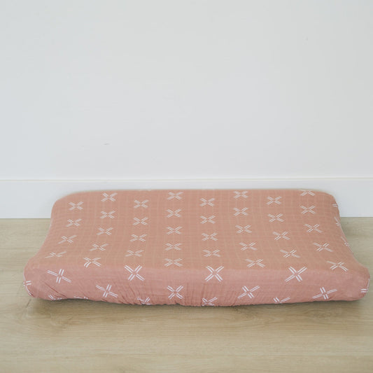 Just Peachy Peach Changing Pad Cover by Mebie Baby 