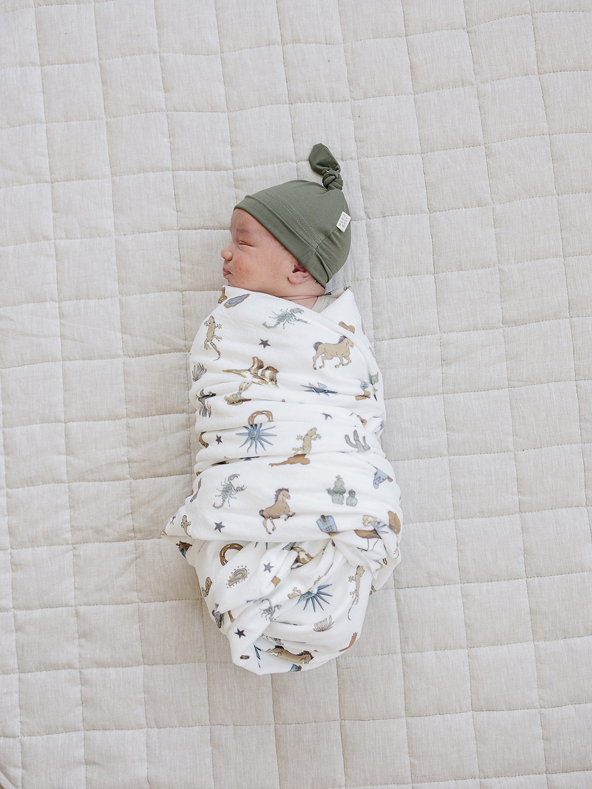 Cowboy fleece swaddle for newborn baby boy- perfect for hospital or newborn photos