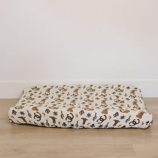 Cowboy muslin changing pad cover 