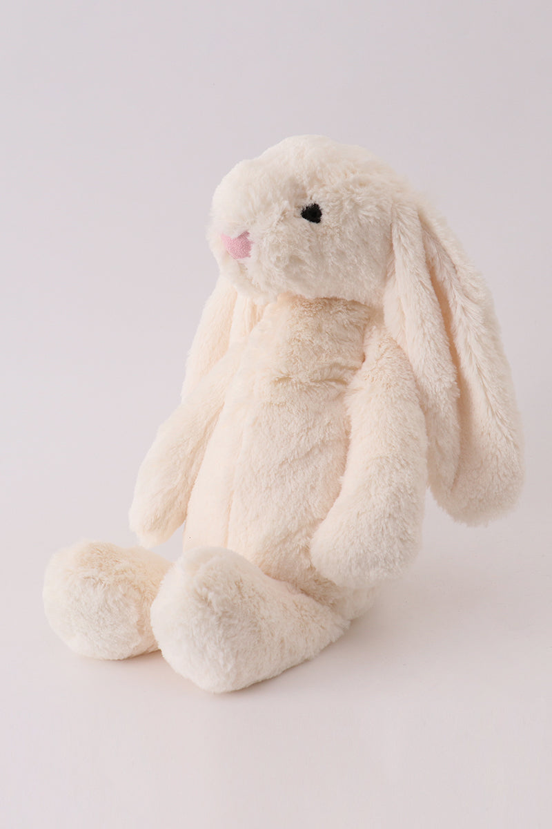 White plush bunny stuffed animal, 16 inch soft nursery cuddle bunny gift